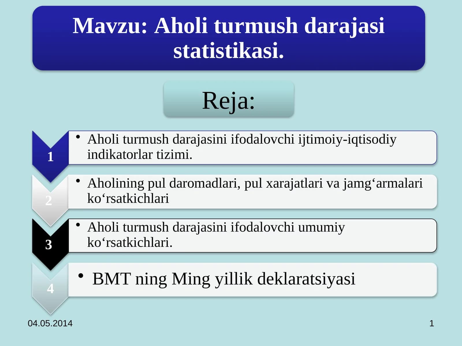 Aholi turmush darajasi statistikasi