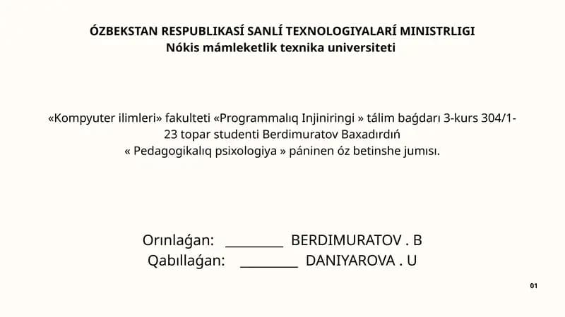 "Programmalıq Injiniringi" Tálim Baǵdarı