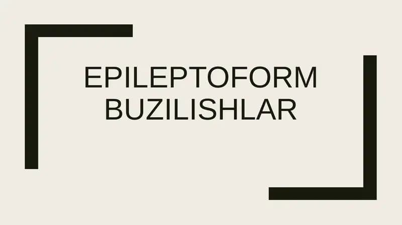 Epileptoform buzilishlar