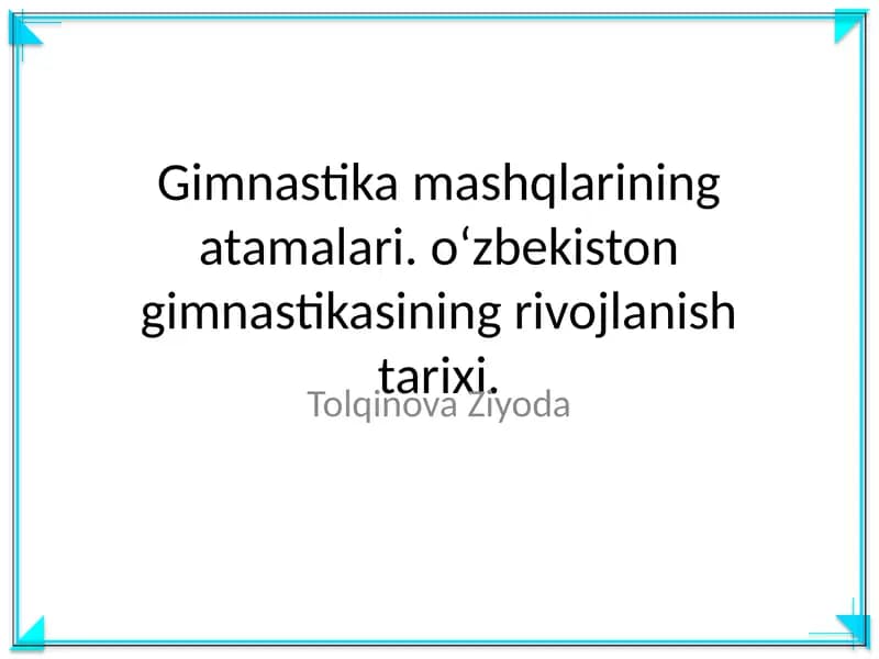 Gimnastika mashqlarining atamalari