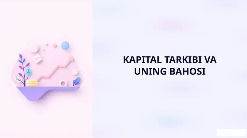 Kapital Tarkibi va uning bahosi