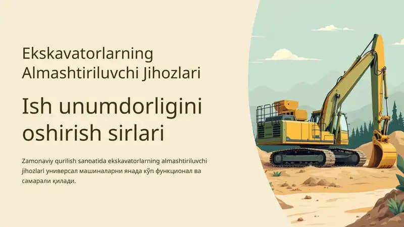 Ekskavatorlarning Almashtiriluvchi Jihozlari