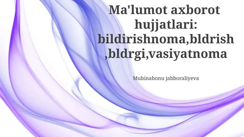 Ma'lumot axborot hujjatlari