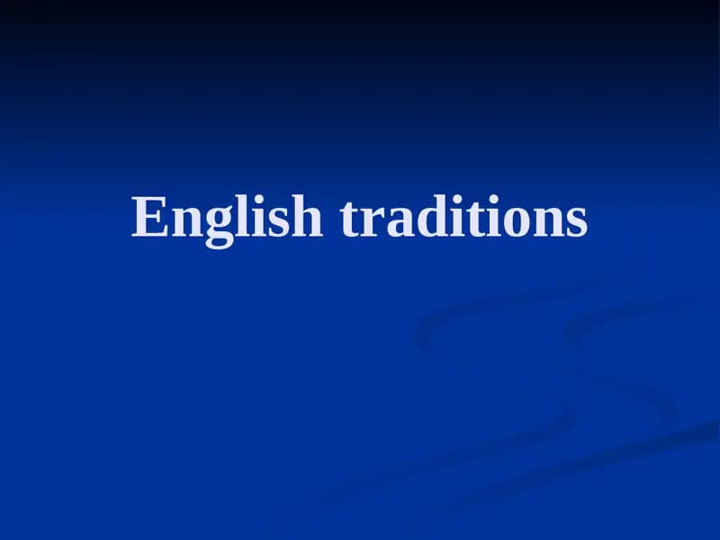 English traditions