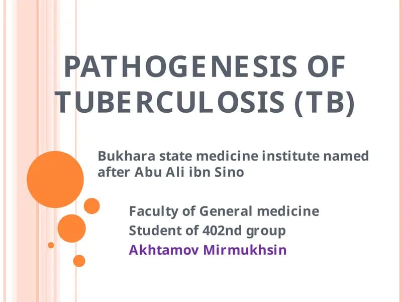 Tuberkuloz (SIL) – “TUBERCULE” (BOʻRTMACHA) SOʻZIDAN OLINGAN HISOBLANADI