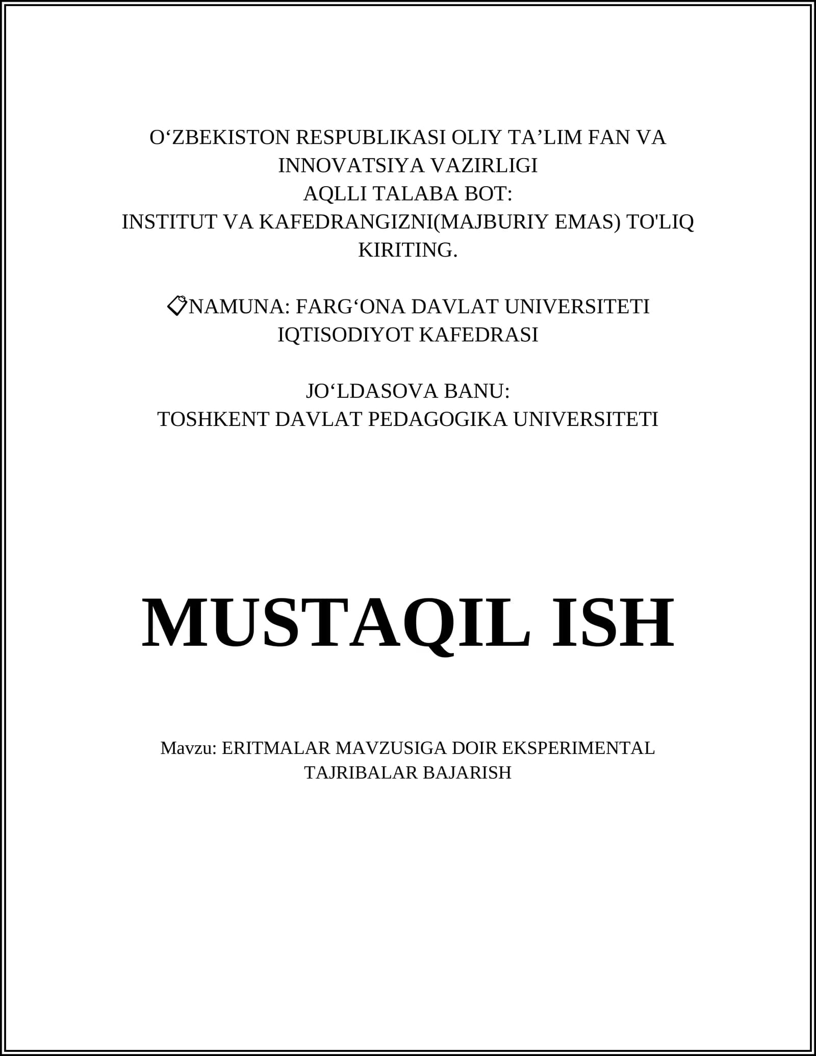 ERITMALAR TABIATI VA TURLARI