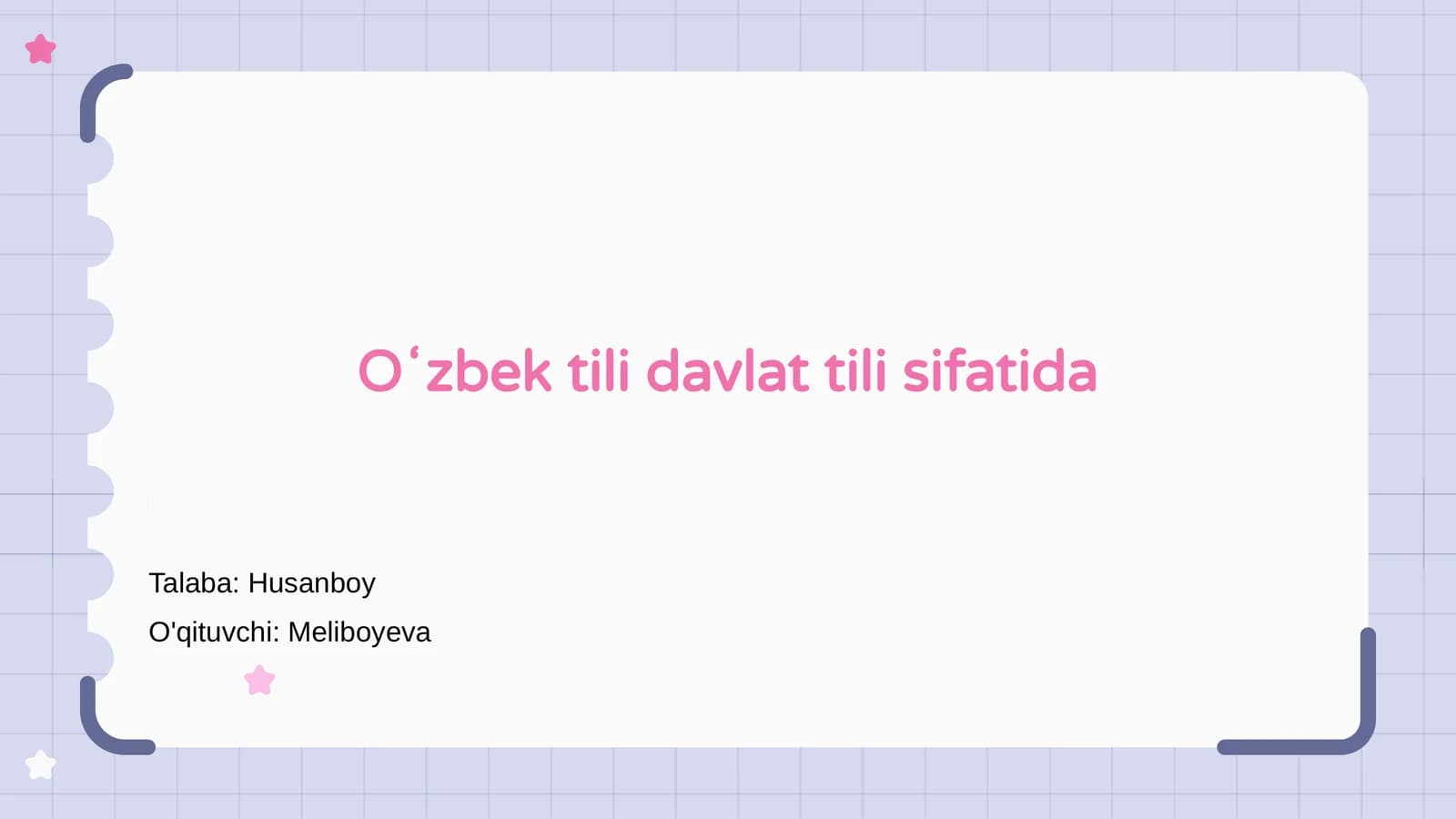 Oʻzbek tili davlat tili sifatida