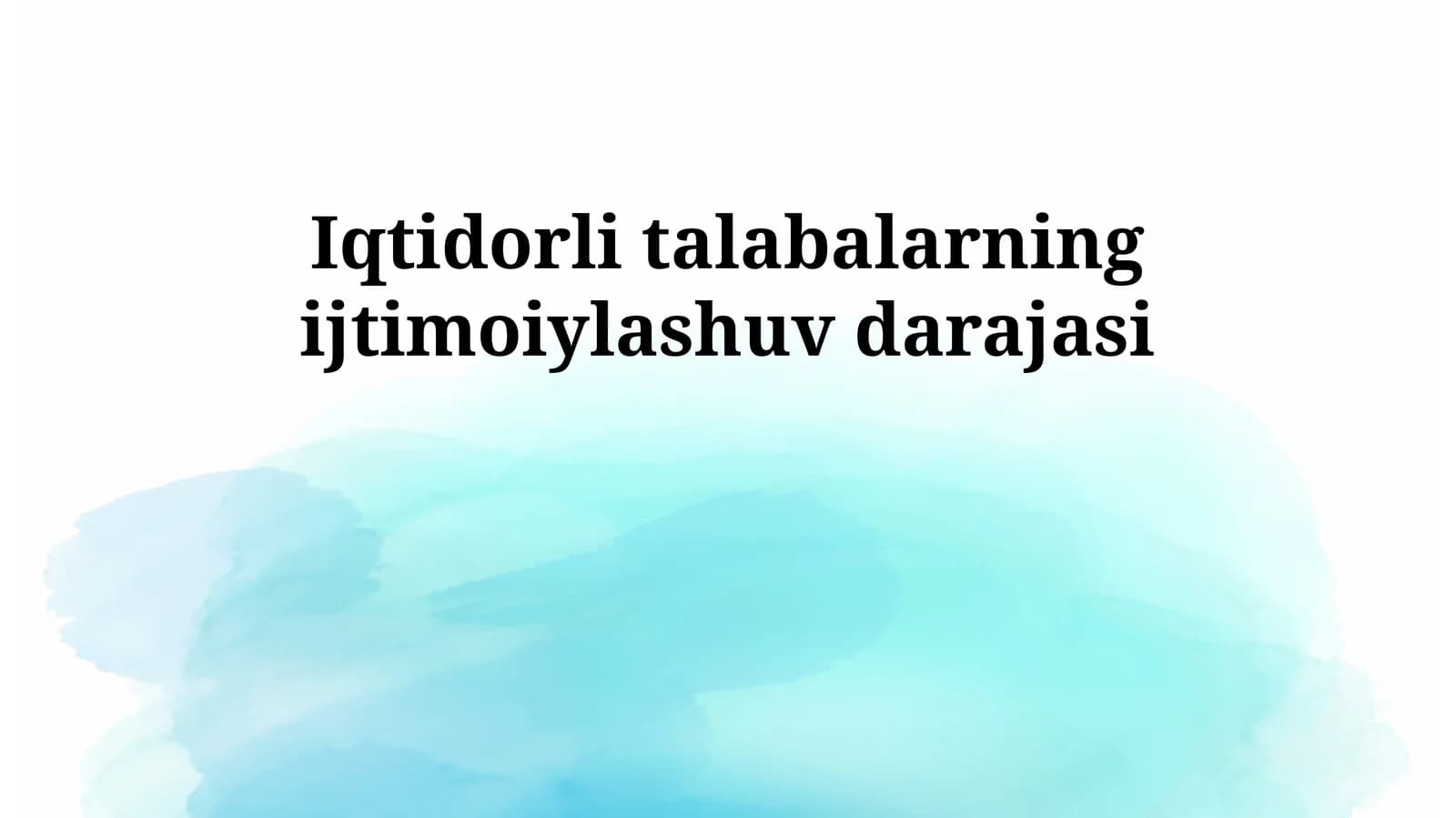Iqtidorli talabalarning ijtimoiylashuv darajasi