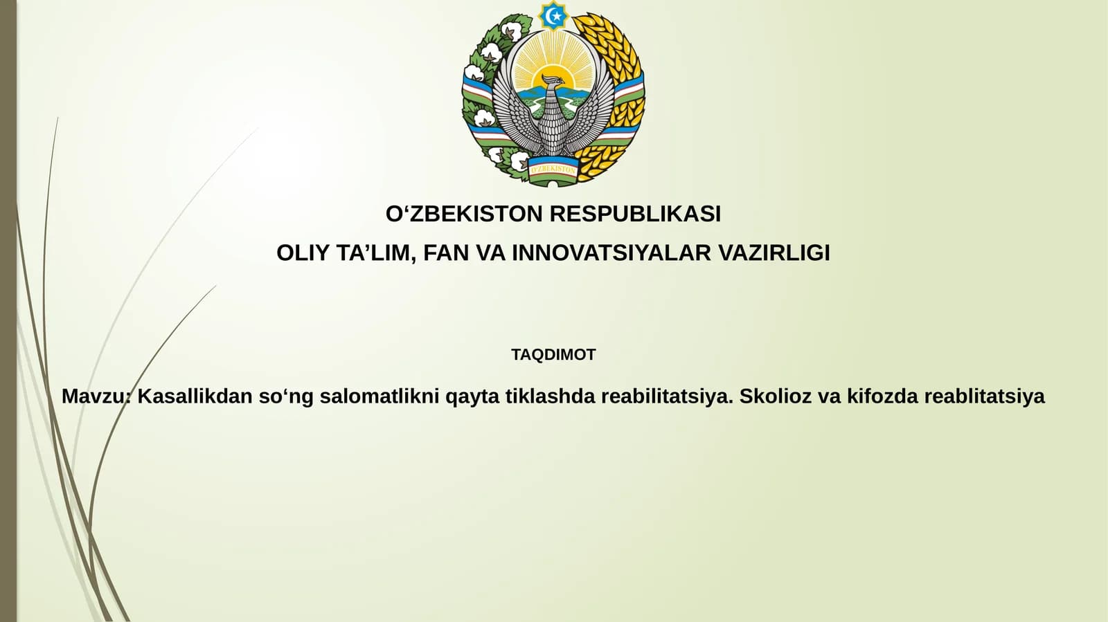 Kasallikdanso‘ngsalomatlikniqaytatiklashdareabilitatsiya.Skoliozvakifozdareablitatsiya