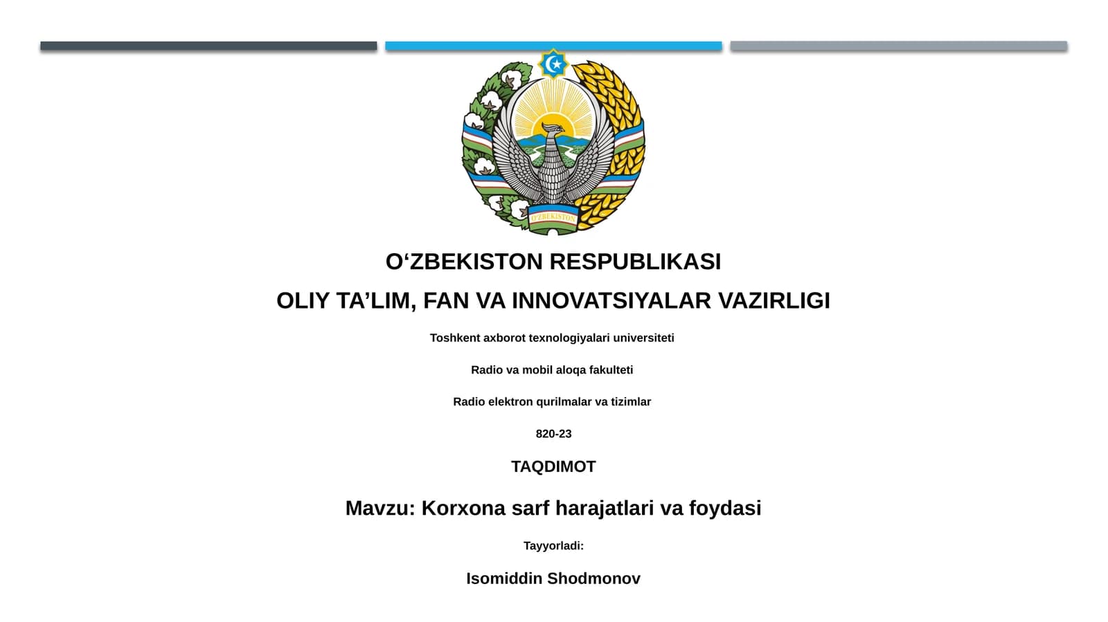 Korxona sarf harajatlari va foydasi