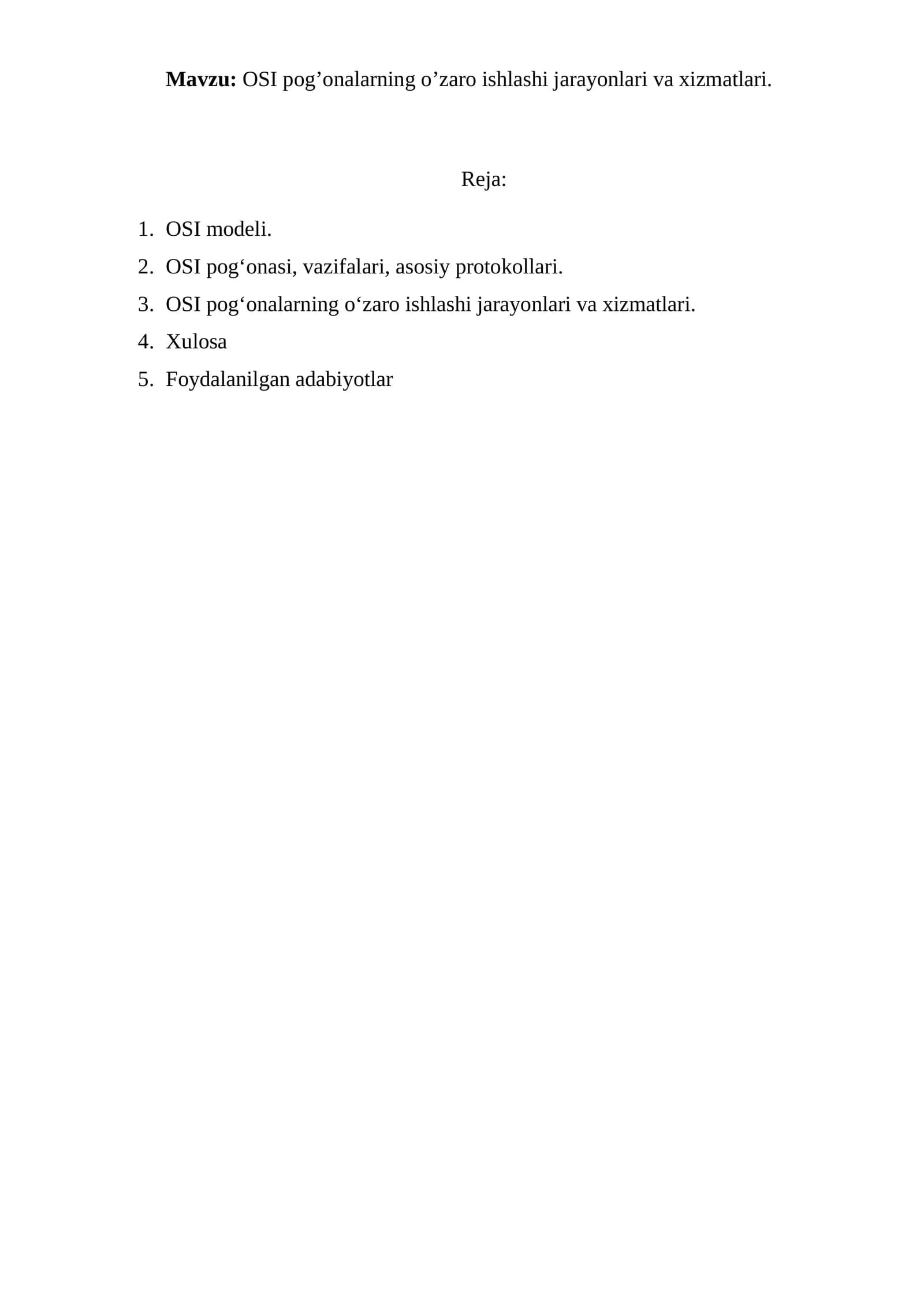 OSI modeli