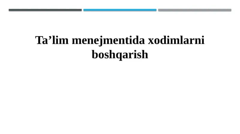 Ta'lim muassasasida kadrlar boshqaruvi