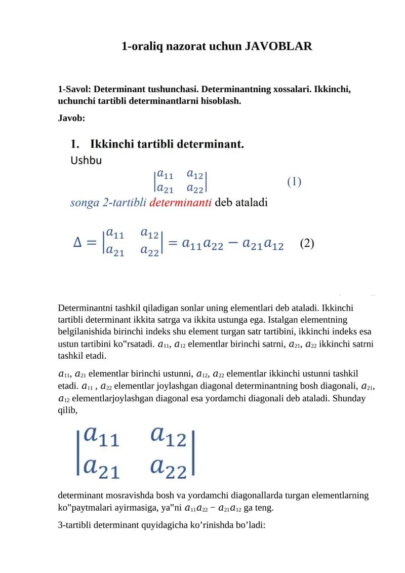 Determinantlar