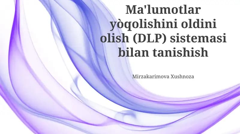 Ma'lumotlar yo'qotilishini oldini olish tizimlari (DLP)