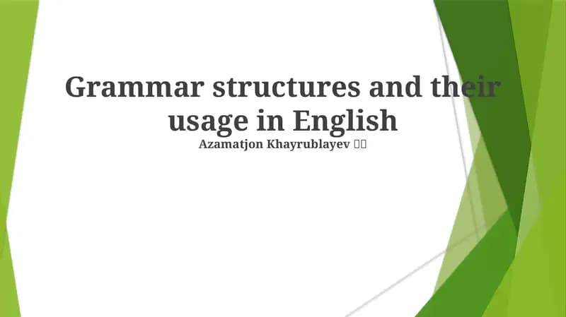 Grammar structures and their usage in English