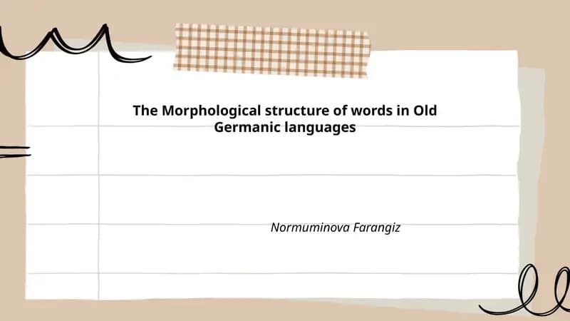 The Morphological structure of words in Old Germanic languages