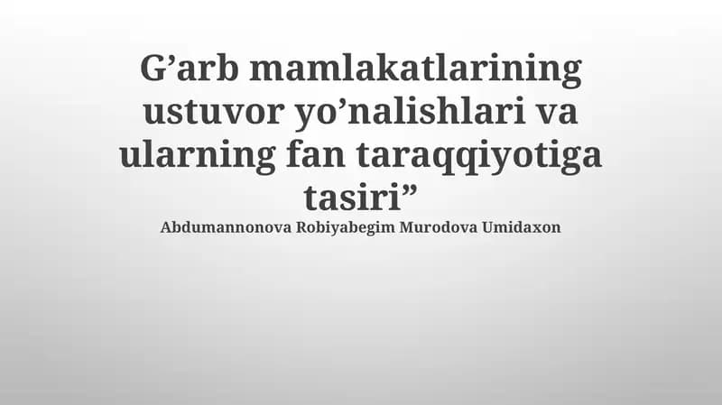 Innovatsion iqtisodiyotni rivojlantirish