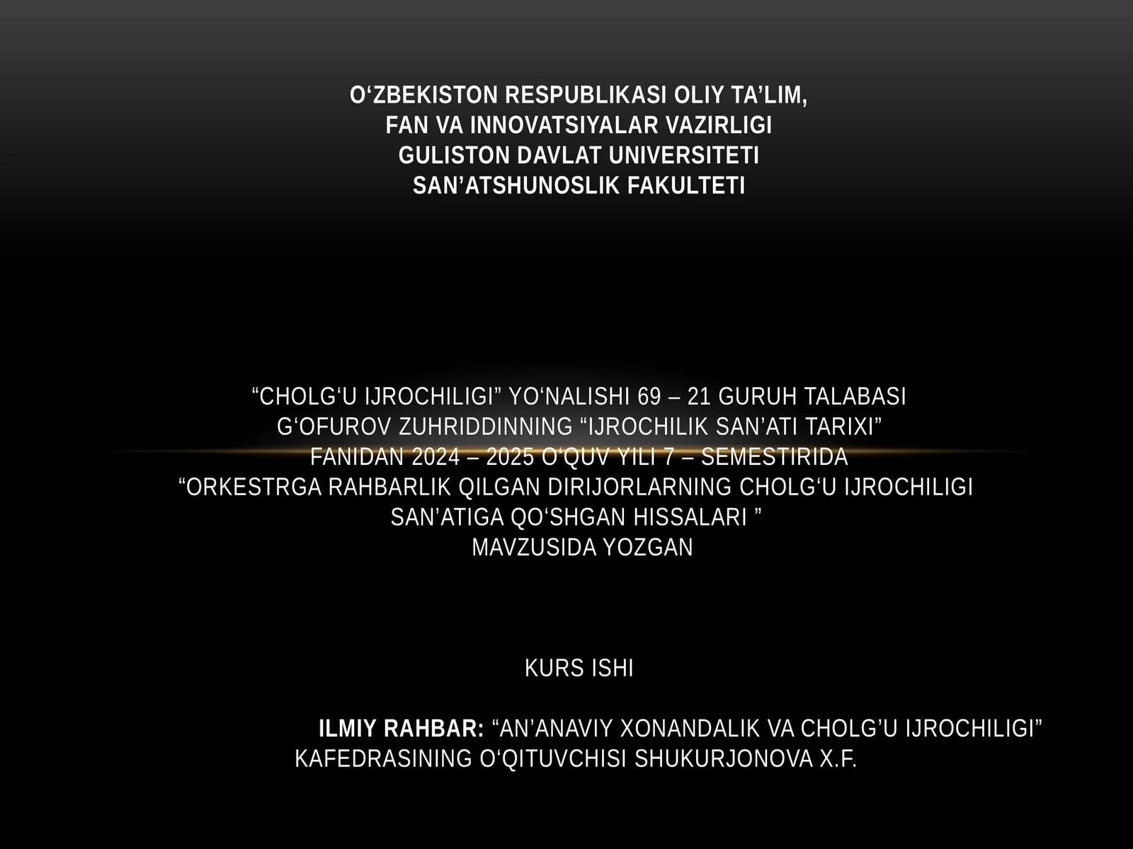 Orkestrgarahbarlik qilgan dirijorlarning cholg‘uijrochiligi san’atiga qo‘shgan hissalari