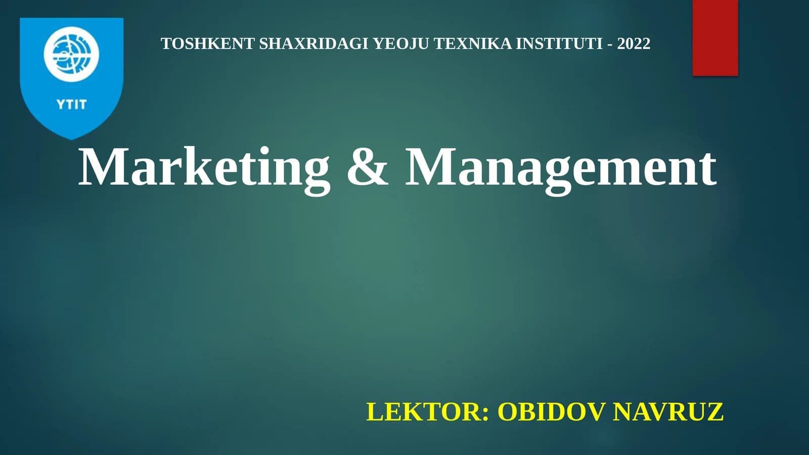 Marketing & Management