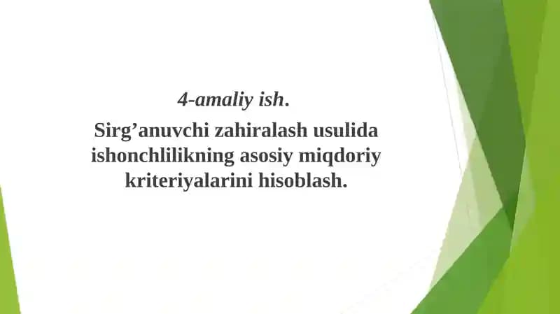 Avtomatlashtirish sistemalarining ishonchliligi