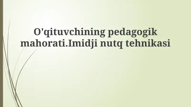 Pedagogik mahorat