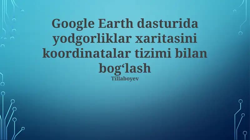 Yodgorlik Xaritalash Asoslari