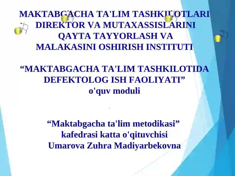 Maktabgacha ta'lim metodikasi