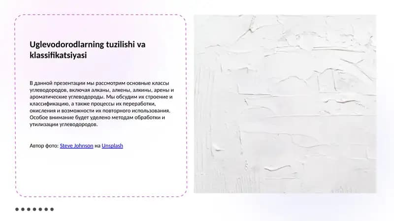 Uglevodorodlarning tuzilishi va klassifikatsiyasi