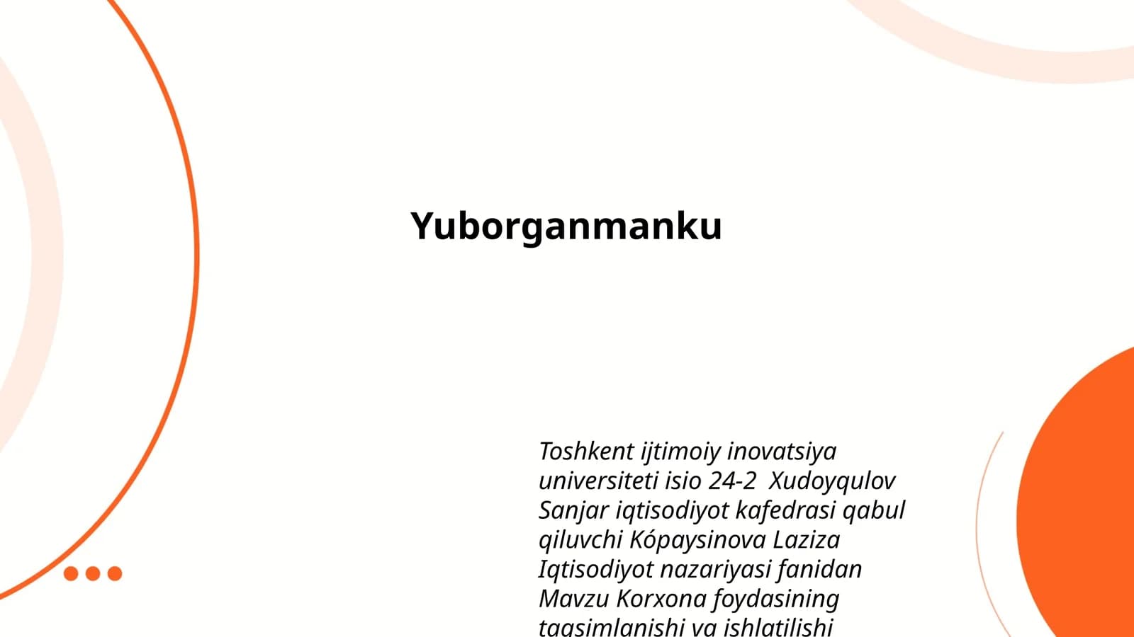 Korxona foydasining taqsimlanishi va ishlatilishi