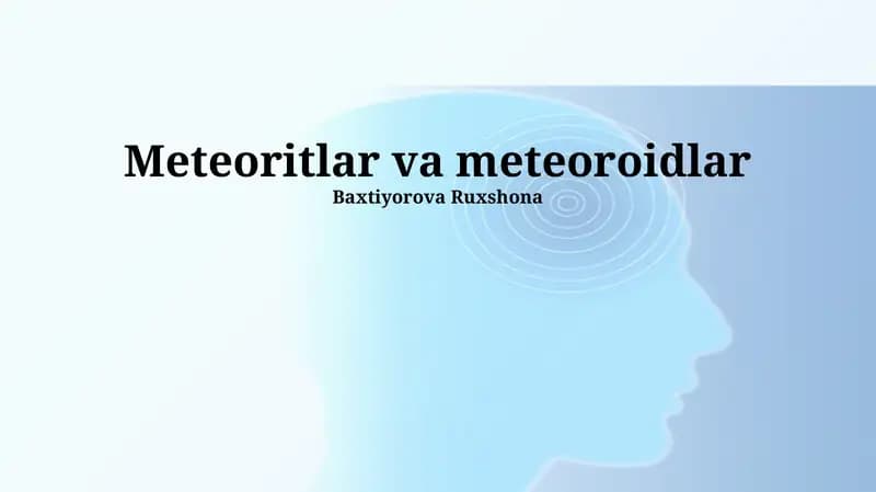 Meteoritlar va meteoroidlar