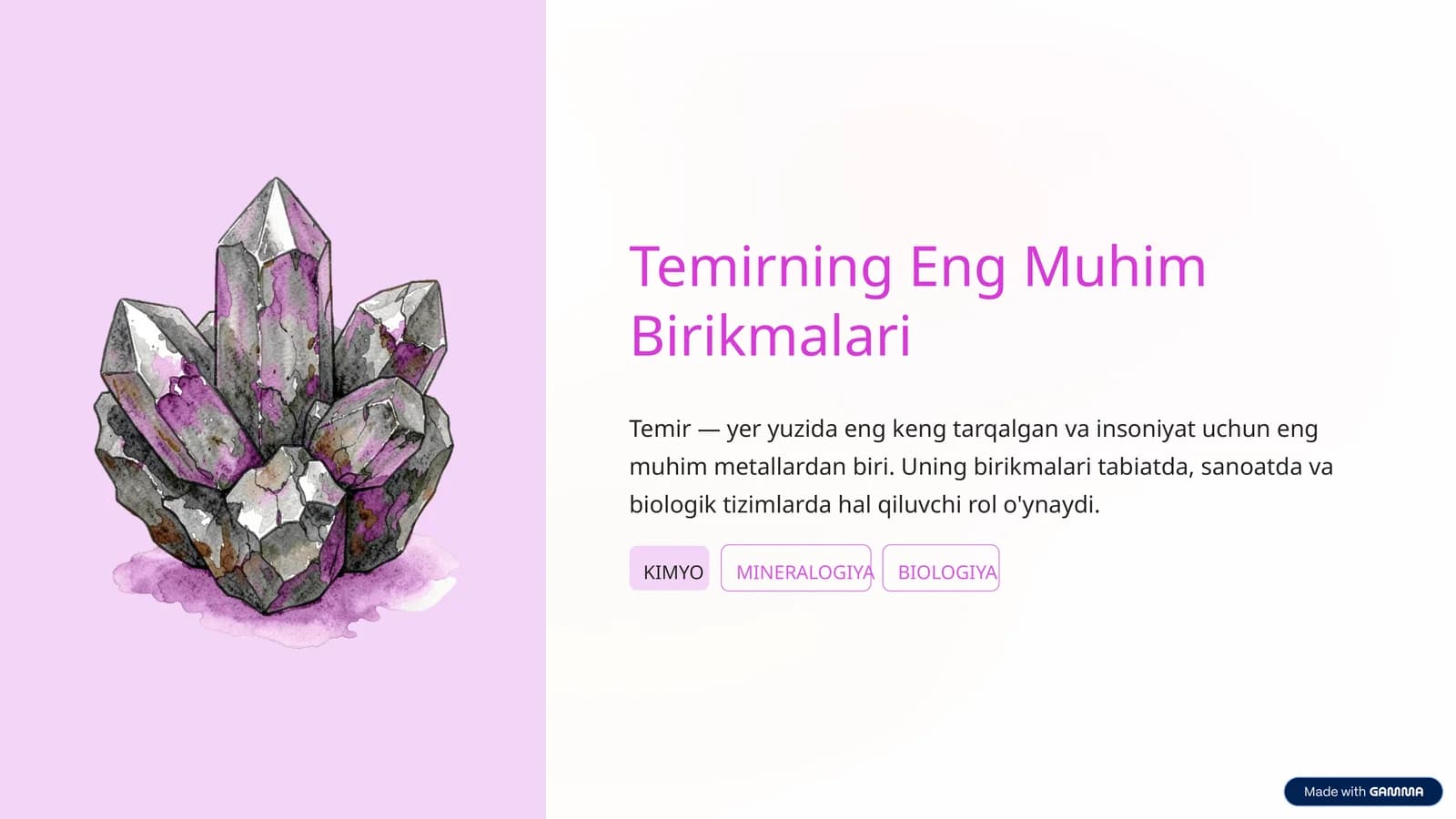Temirning Eng Muhim Birikmalari