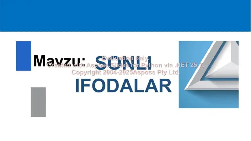 Sonli ifodalar