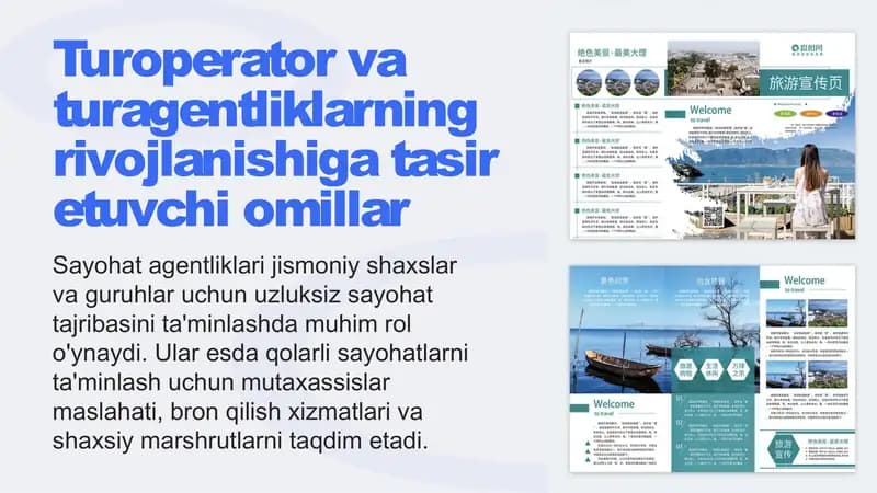 Turoperator va turagentliklarning rivojlanishiga tasir etuvchi omillar (2)