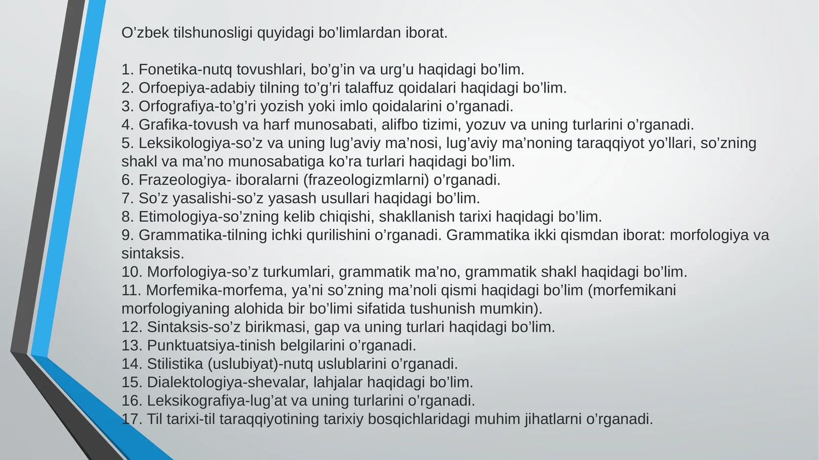 O’zbektilshunosligi
