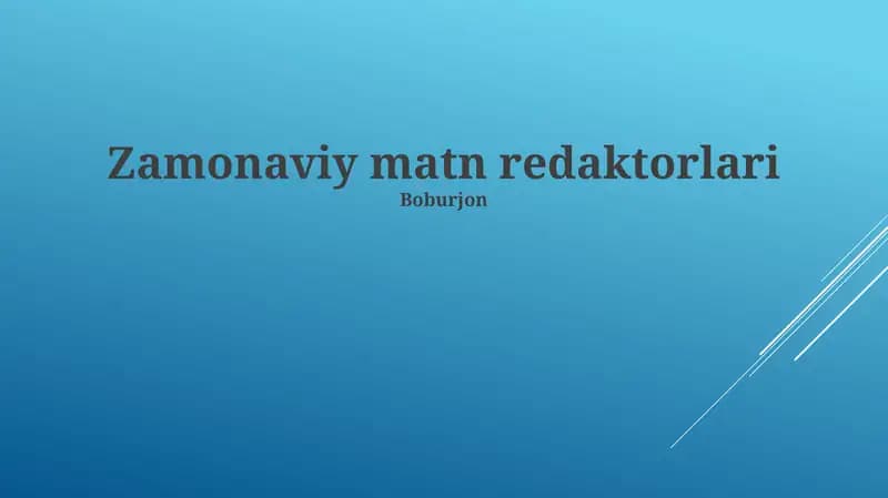 Zamonaviy matn redaktorlari