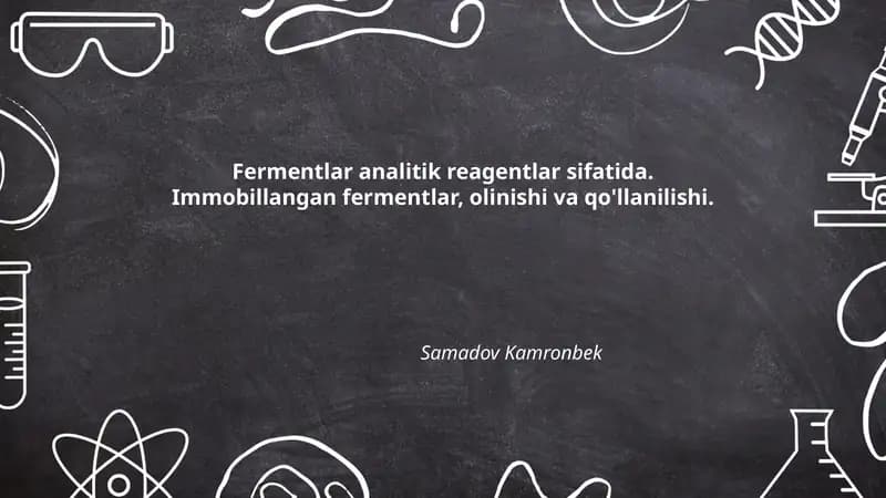Fermentlar analitik reagentlar sifatida