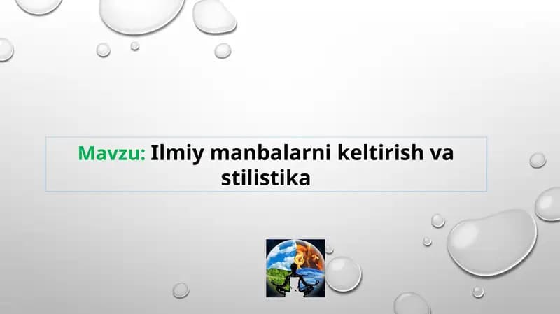 Ilmiy manbalarni keltirish va stilistika