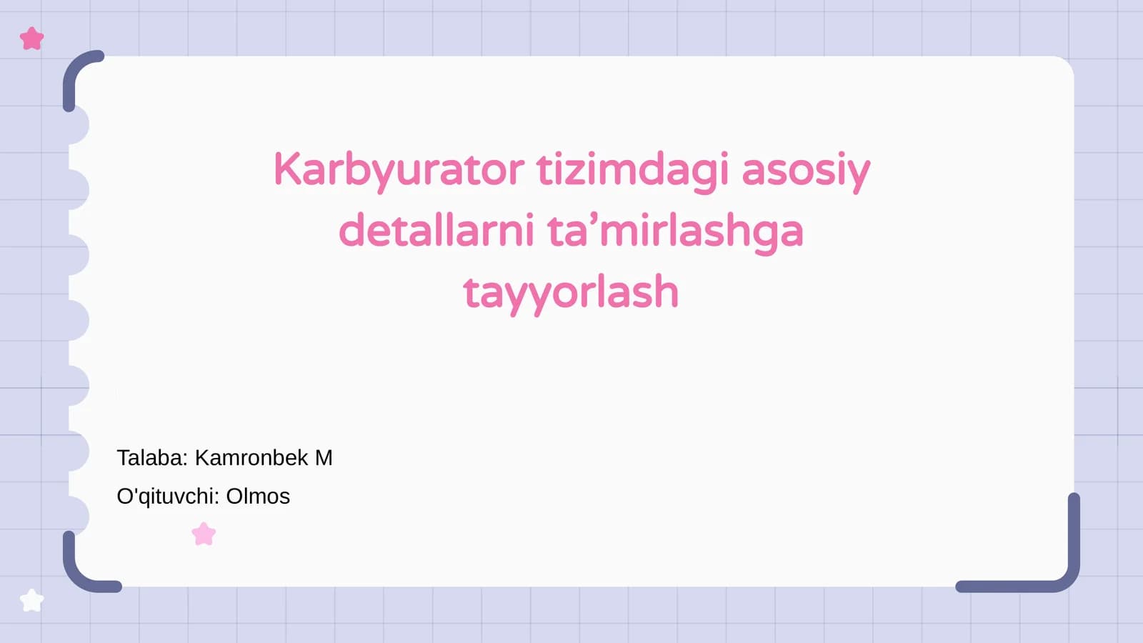 Karbyurator tizimdagi asosiy detallarni ta’mirlashga tayyorlash
