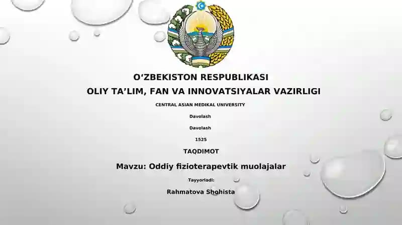 Oddiy fizioterapevtik muolajalar