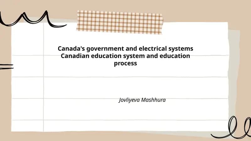 Canada's Government and Electrical Systems