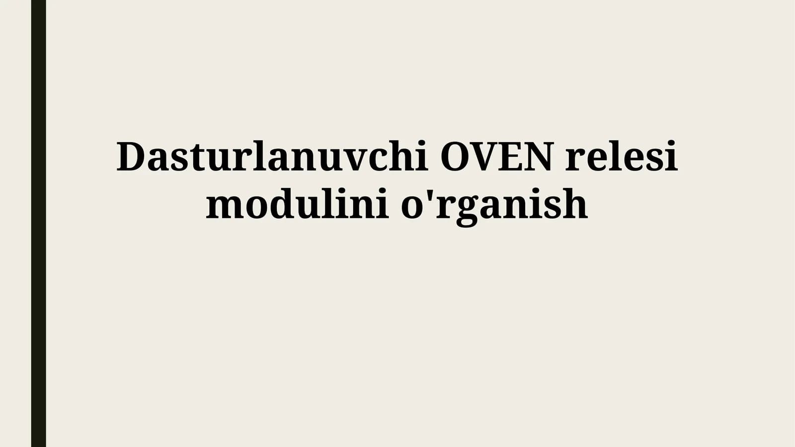 Dasturlanuvchi OVEN relesimodulinio'rganish