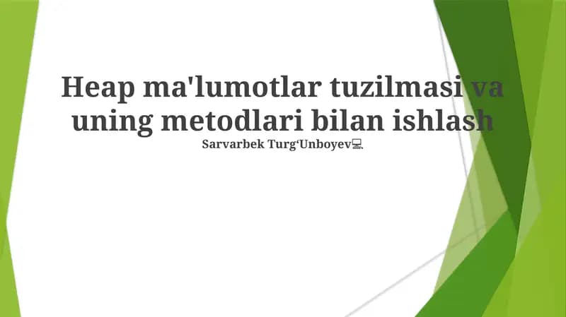 Toʻplam ma'lumotlar tuzilmasi va uning metodlari bilan ishlash