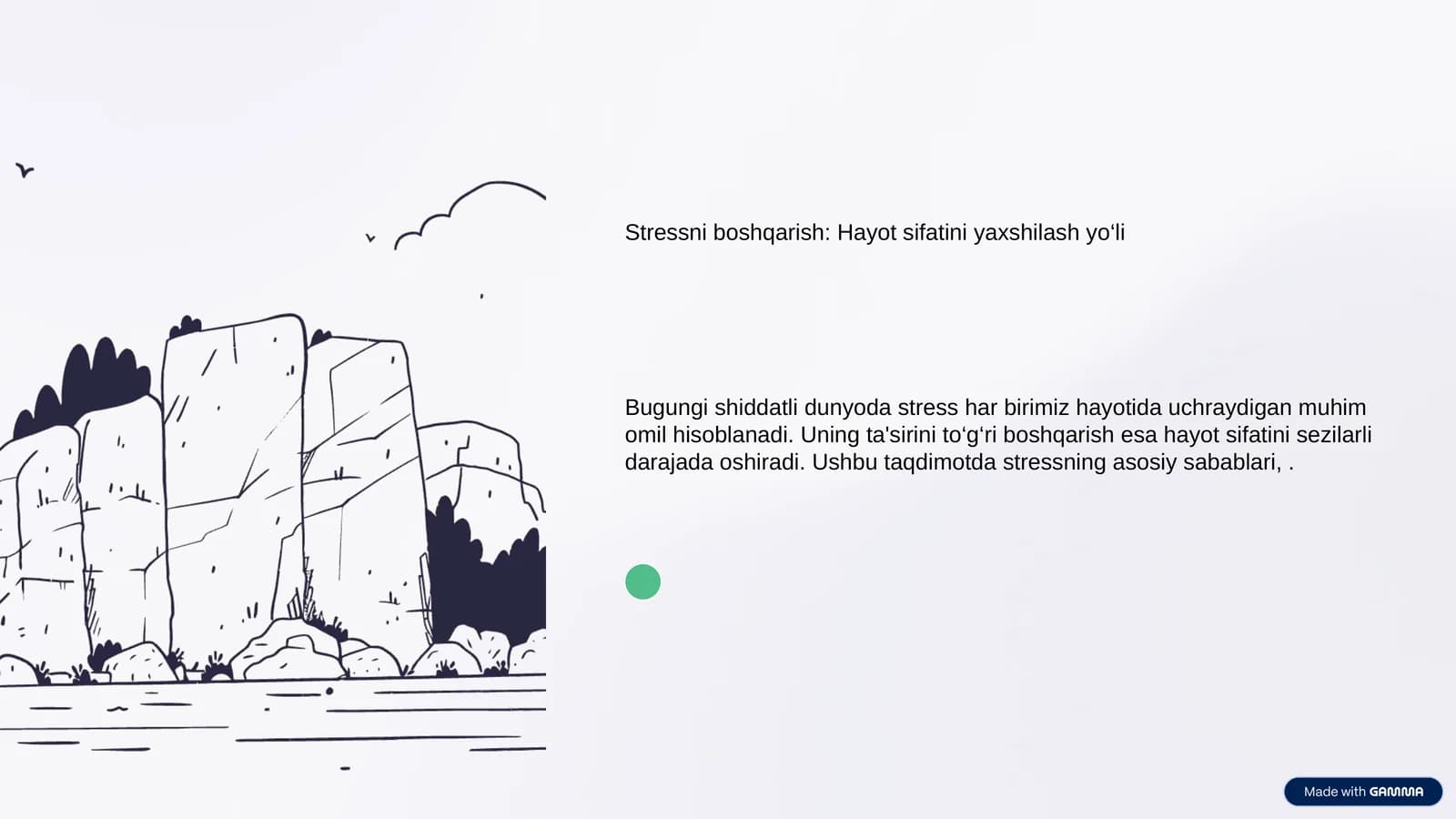 Stressni boshqarish: Hayot sifatini yaxshilash yo‘li