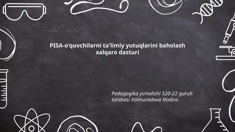 PISA-o'quvchilarni ta'limiy yutuqlarini baholash xalqaro dasturi