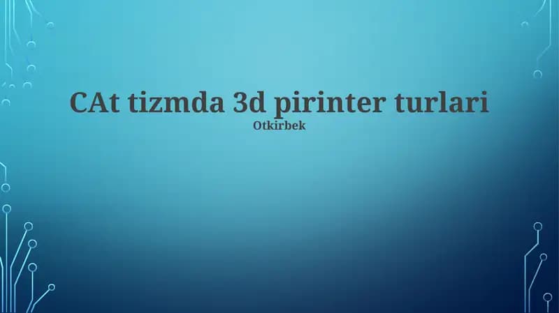 Material Jetting 3D Printerlar
