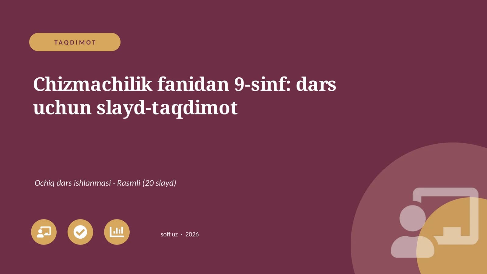 Chizmachilik fanidan 9-sinf: dars uchun slayd-taqdimot