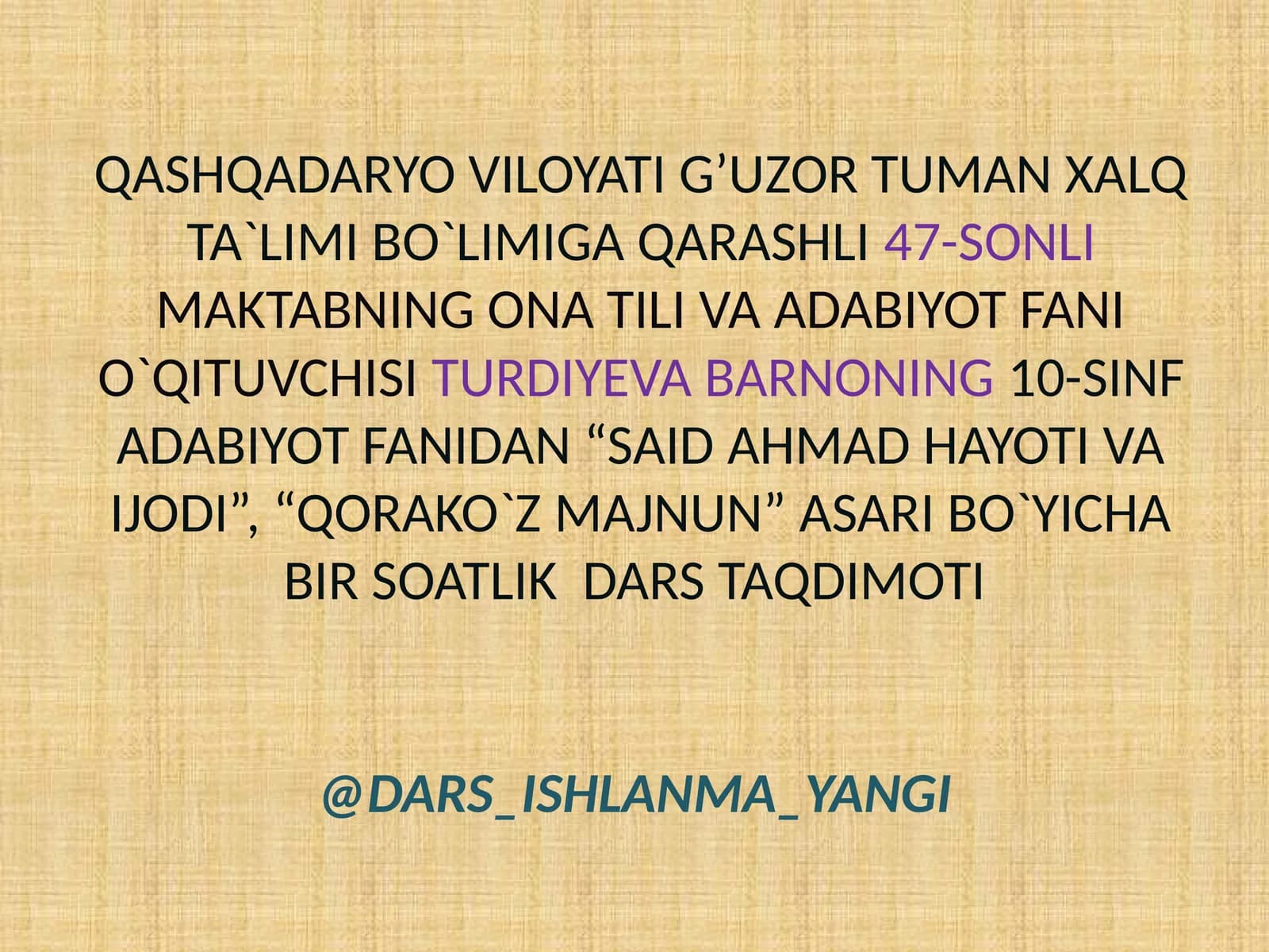 Said Ahmad Hayoti va Ijodi, Qorako'z Majnun
