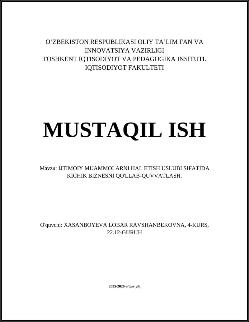 MUSTAQIL ISH