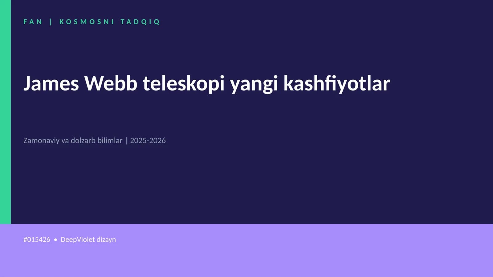 James Webb teleskopi yangi kashfiyotlar