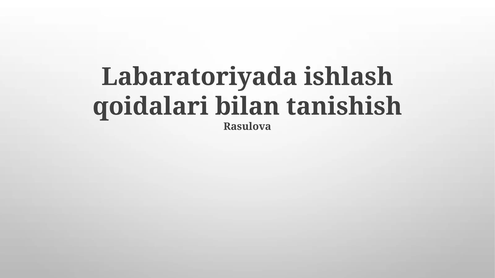 Kimyoviy moddalar bilan ishlash qoidalari
